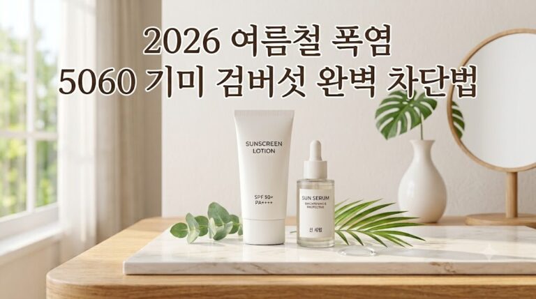 2026 여름철 폭염 속 5060 기미 검버섯 급증 막는 백탁 없는 가성비 선크림 고르는 법 가이드 썸네일 이미지
