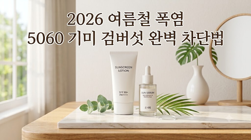 2026 여름철 폭염 속 5060 기미 검버섯 급증 막는 백탁 없는 가성비 선크림 고르는 법 가이드 썸네일 이미지