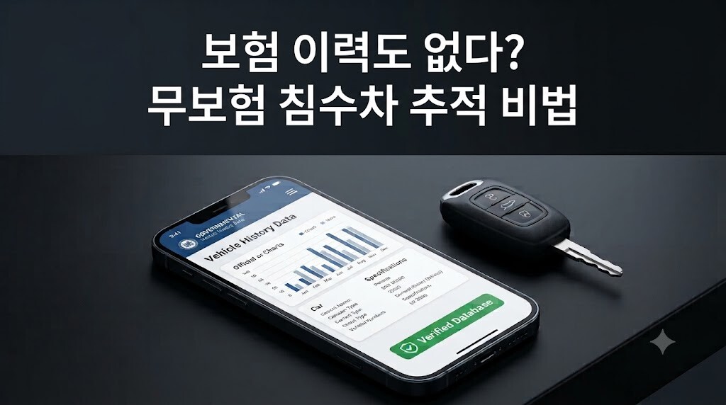 2026년 무보험 자차 미가입 침수차 정부 전산망 추적 비법 타이틀 텍스트가 삽입된 블로그 대표 썸네일 이미지