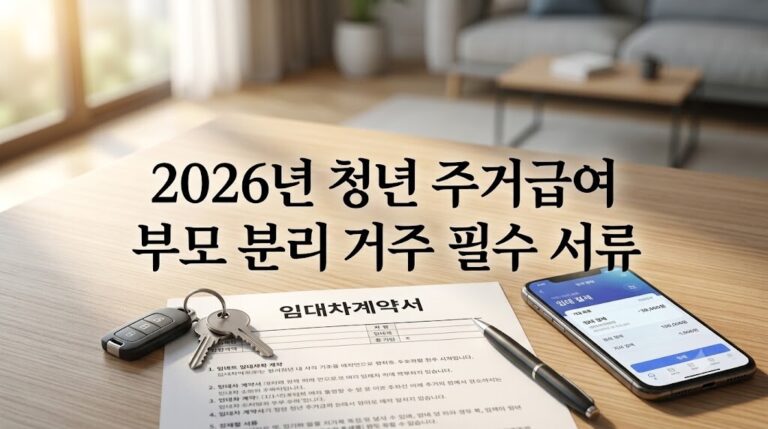 2026년 청년 주거급여 부모 분리 거주 필수 제출 서류 요약 썸네일 이미지