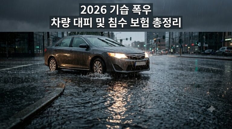 2026년 기습 폭우 차량 대피 요령 및 침수차 보험 가이드