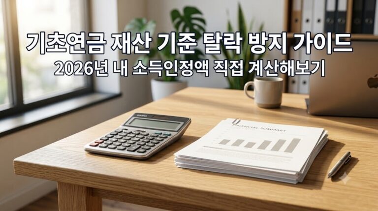 2026년 기초연금 재산 기준 탈락 안 되려면 꼭 확인해야 할 소득인정액 계산법