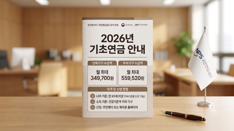 '2026년 달라지는 기초연금 지급액과 나이 기준 완벽 정리 (탈락자 필독)' 포스팅의 대표 이미지