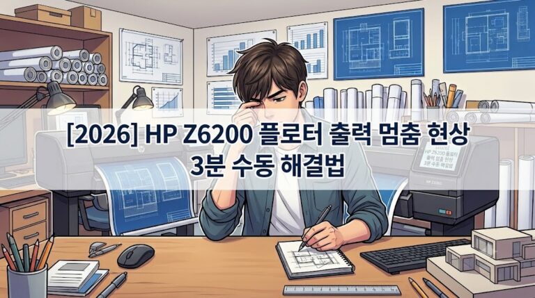 HP Z6200 플로터 출력 멈춤 현상 수동 해결 가이드