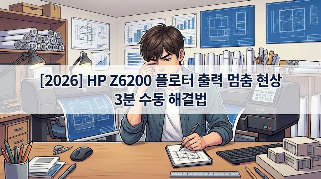HP Z6200 플로터 출력 멈춤 현상 수동 해결 가이드