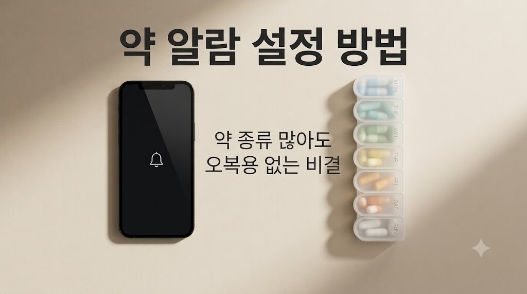 약 알람 설정 방법 다약제 복용 만성질환 처방약 시간표 루틴 가이드