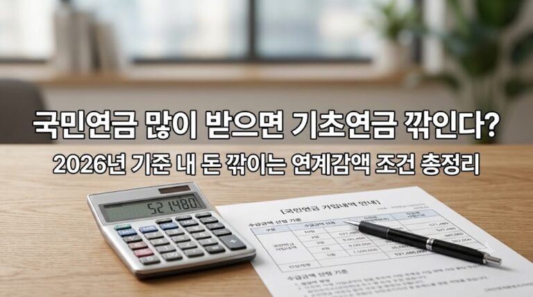 국민연금 기초연금 연계감액 2026년 기준 내 돈 깎이는 조건 총정리 대표 이미지
