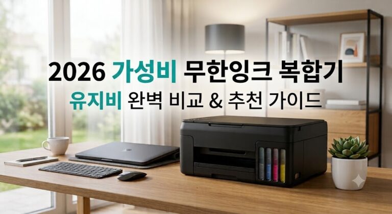 2026년 가성비 무한잉크 복합기 추천 및 유지비 비교 데스크테리어 연출 컷