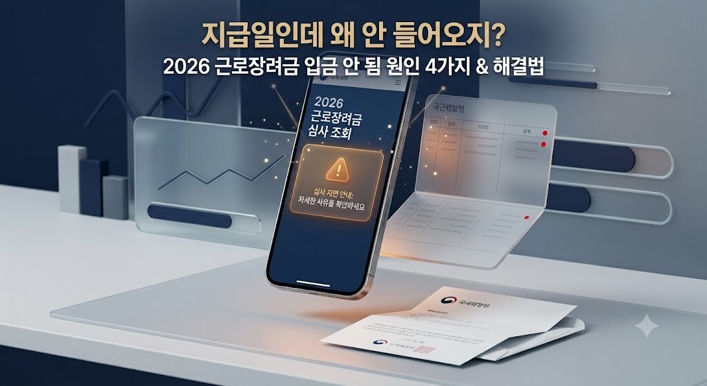 2026 근로장려금 입금 안 됨 원인 4가지와 손택스 심사 결과 조회 대처법 대표 썸네일 이미지