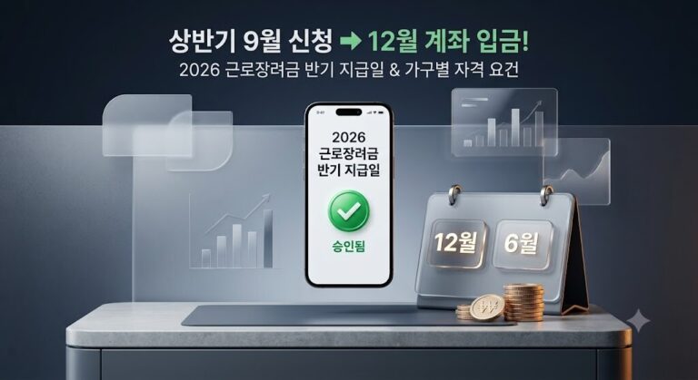 2026 근로장려금 반기 지급일 12월 선지급 6월 정산 일정과 최대 330만 원 환급 요건 가이드 대표 썸네일