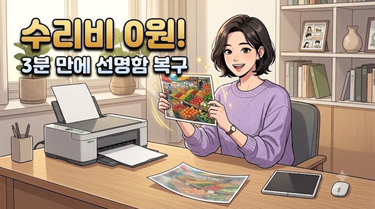2026년 프린터 줄 생김 및 색상 오류를 수리비 없이 3분 만에 해결하여 선명한 출력물을 확인하는 노하우 대표 이미지
