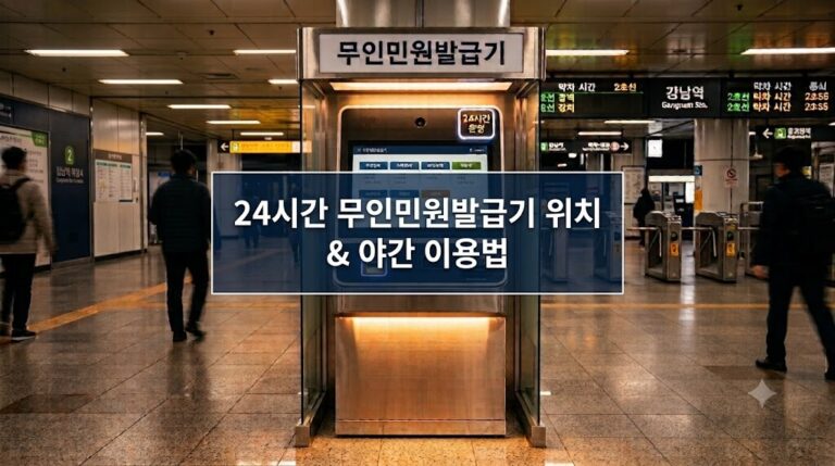 [2026] 무인민원발급기 위치 및 야간 운영시간 총정리 (24시간 확인 꿀팁)