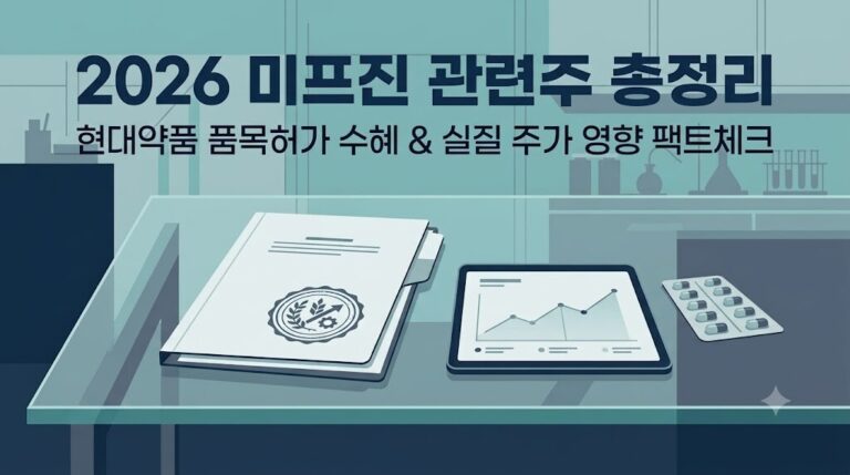 2026 미프진 관련주 총정리: 현대약품 품목허가 수혜 및 주가 전망 팩트체크