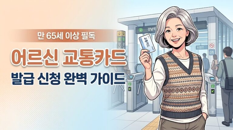 만 65세 어르신 교통카드 발급 신청 방법 안내 주민센터 카드 제시 모습