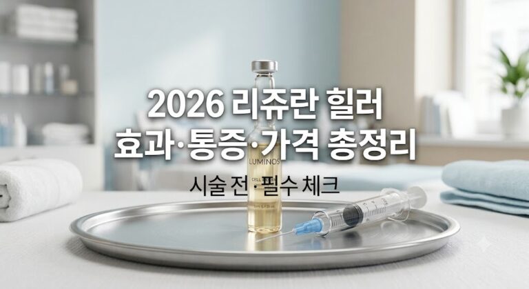 2026 스킨부스터 리쥬란 힐러 효과 및 통증·주기 총정리 (가격·리쥬란hb 비교)