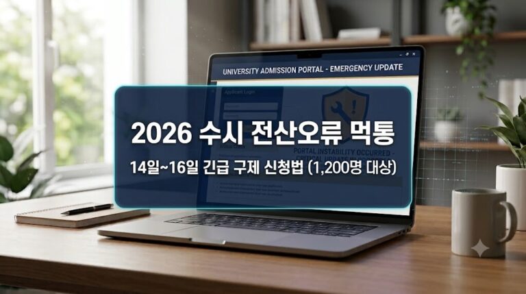 2026 수시 원서접수 전산오류 먹통: 14일부터 구제 신청하는 방법과 전산기록 확인법