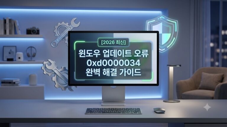 2026년 윈도우 업데이트 오류 0xd0000034 해결을 위한 캐시 초기화 및 시스템 복구 가이드